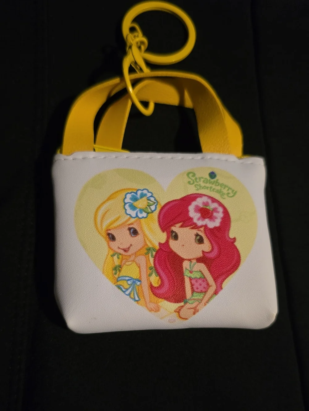 Kids Yellow & White Mini Strawberry Shortcake Keychain Bag